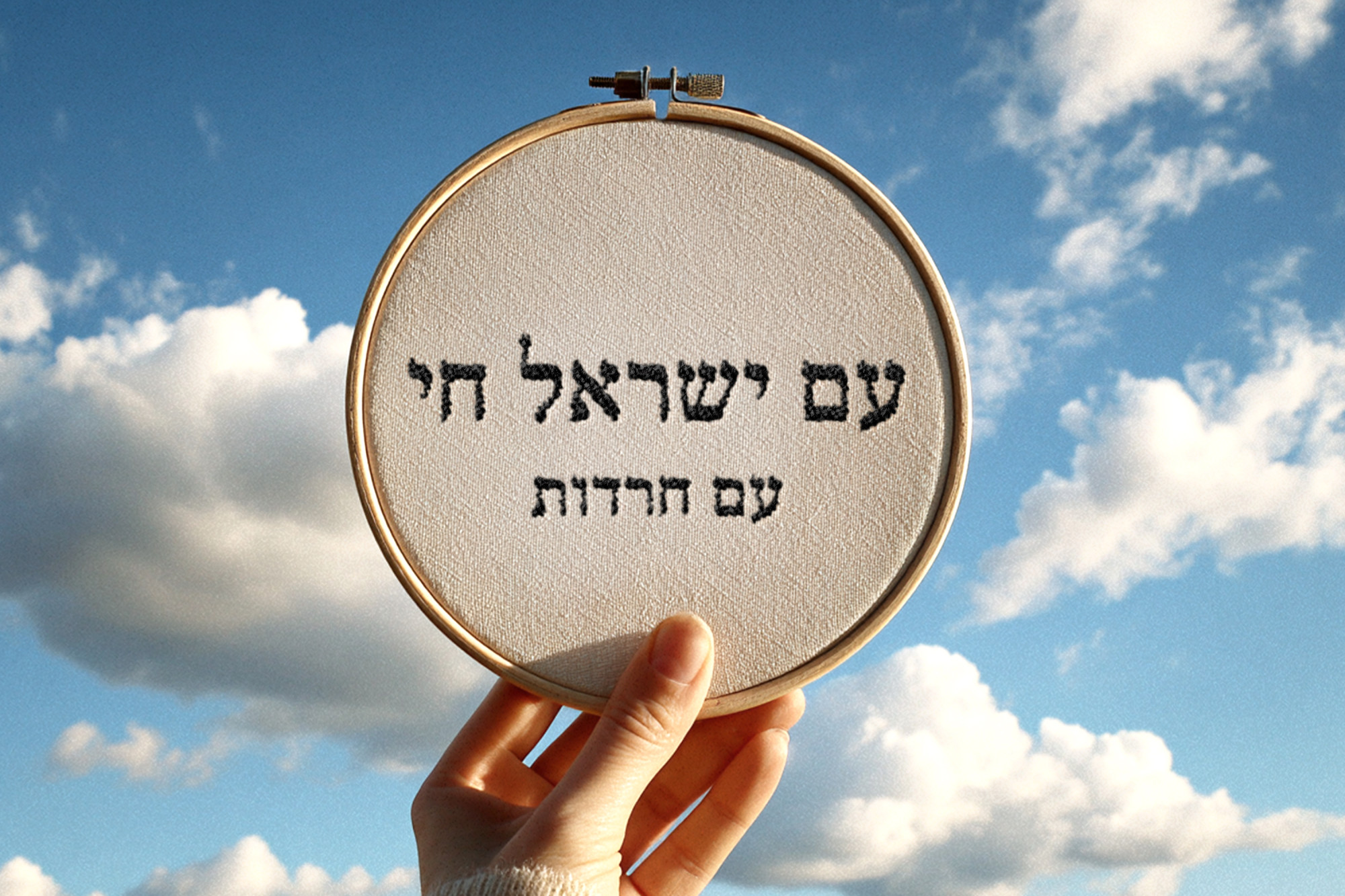 חישוק רקום - עם ישראל חי עם חרדות