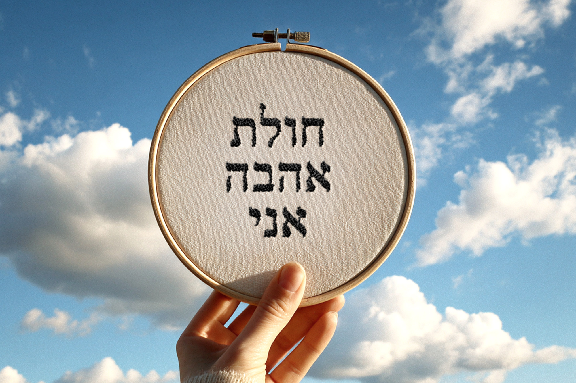 חישוק רקום - חולת אהבה אני