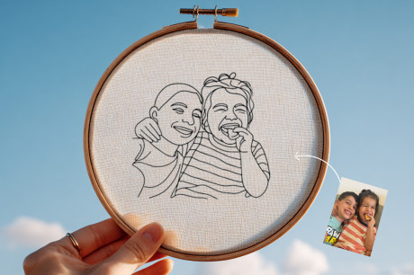 חישוק רקום עם איור אישי