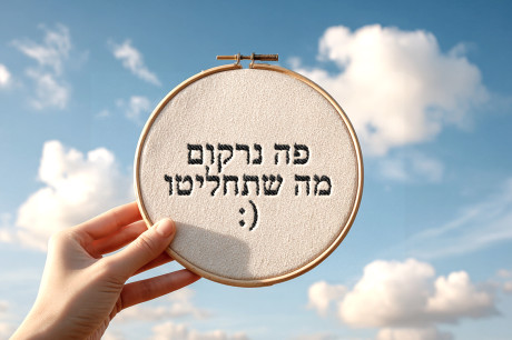 חישוק רקום עם כיתוב אישי