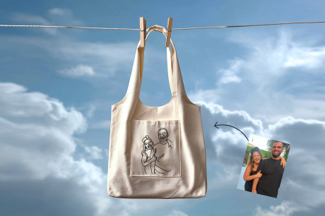 תיק רקום עם איור אישי